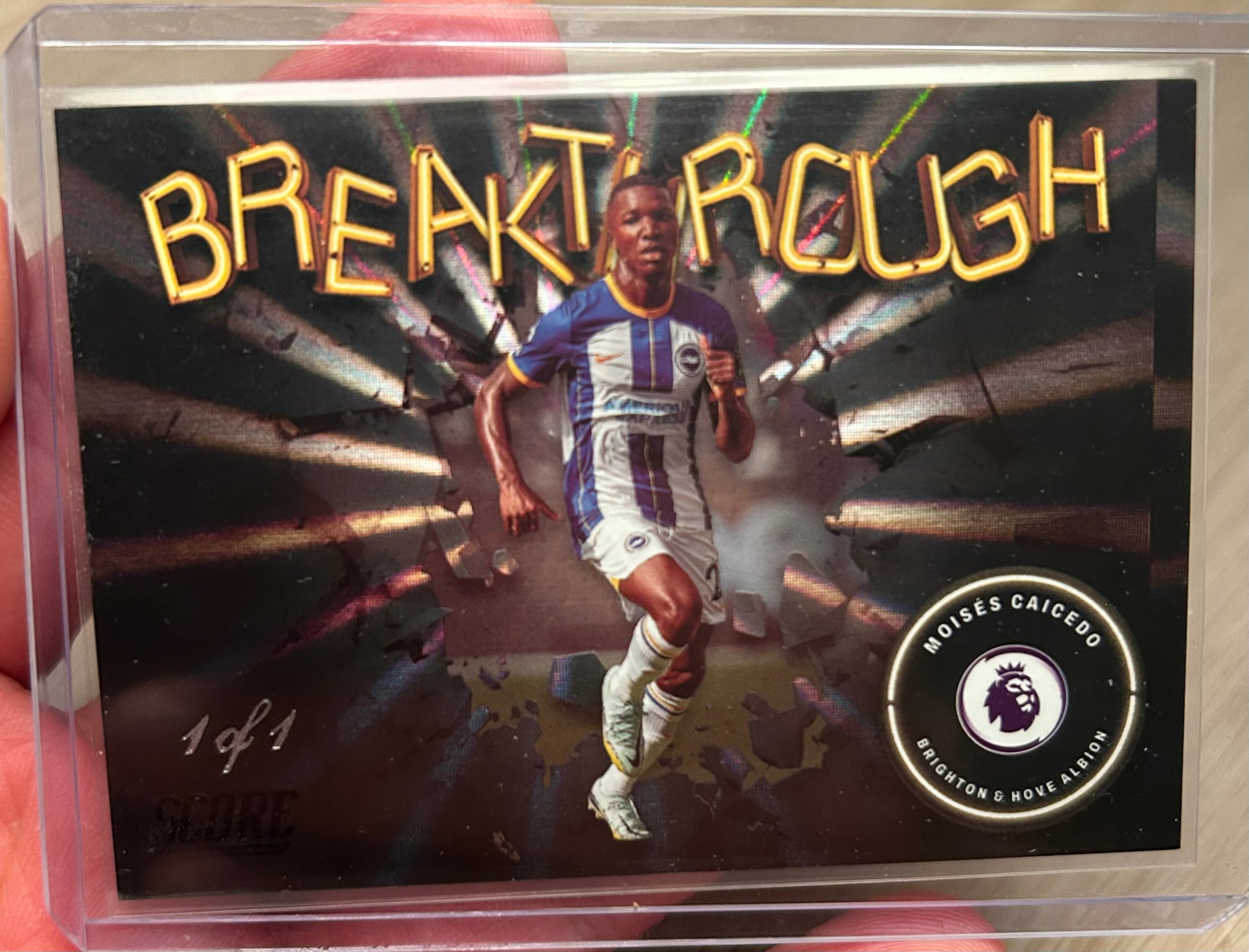 DUCKRACE #1 - RAZZ - Panini Score Premier 22/23 Moises Caicedo Brighton Breakthrough 1/1