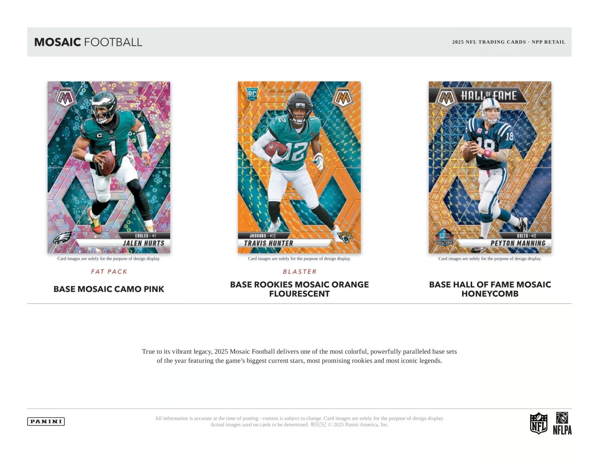 2025 Panini Mosaic Football Jumbo Value Pakke