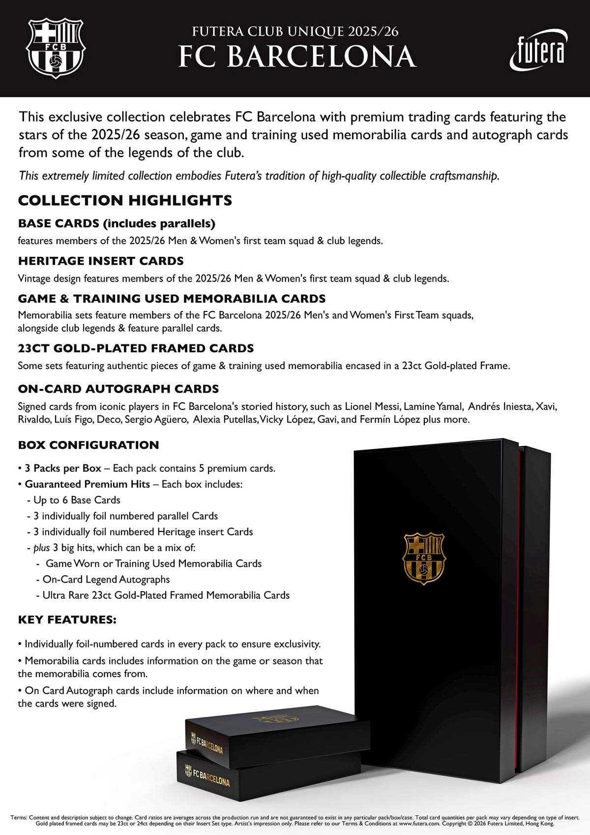 BREAK #777 - Random Player - 25/26 Futera Club Unique FC Barcelona (Mini-Case #1 - Boks 1/6) (ÅPNES TIRSDAG)
