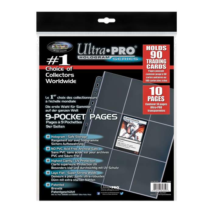 Ultra Pro 9-Pocket Pages 11-Hole Platinum Series Standard Size (10)